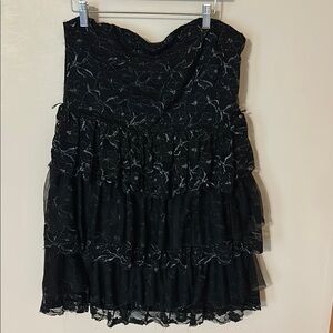 Deb strapless Black Lace Evening Dress 1X
